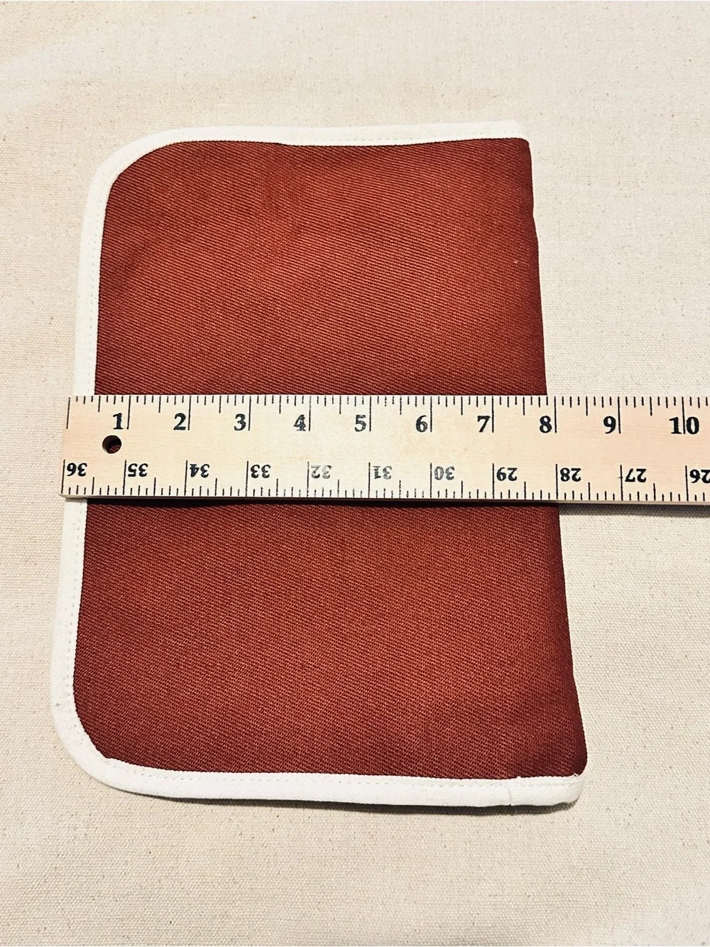 Sezane | Clutch/Pouch | Sezane Women's Rust Envelope Clutch with White Trim